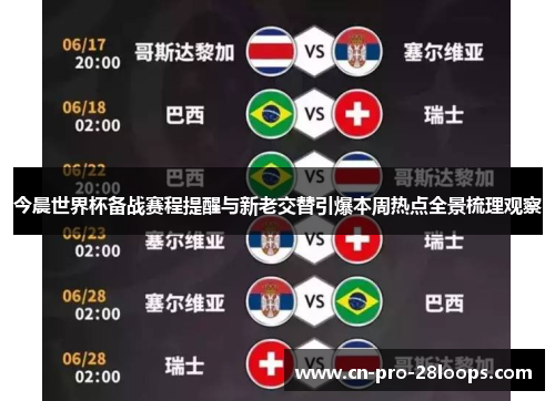 今晨世界杯备战赛程提醒与新老交替引爆本周热点全景梳理观察